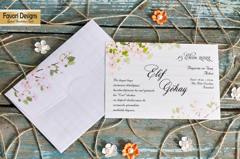 100pcs Floral Wedding Invitation
