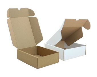 Caja de regalo Kraft pequeña: cajas de cartón para productos y envíos (170 x 130 x 50 mm)