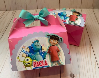 Monster Inc. Favor Boxes: Sulley & Mike Party Treat Boxes (Set of 12)