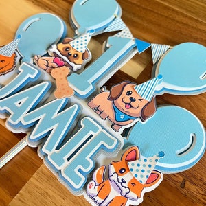 Dog topper,puppies man cake,dog cat party,dog puppies birthday, dog cat cake topper,dog  decordog banner,puppies party,
