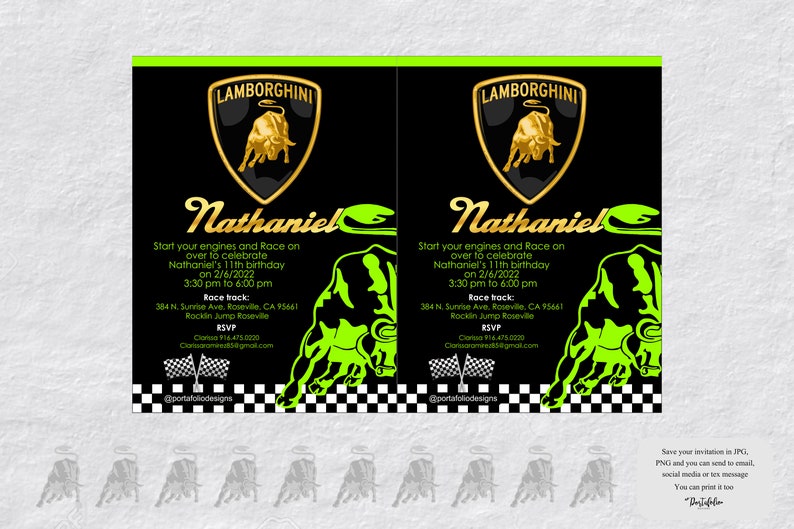 Lamborghini Birthday Invitation, Formula 1, Race Car Party (digital) - Etsy