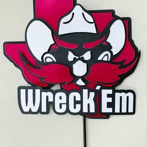 Texas tech topper, texas tech cake,Texas Tech party, texas tech grad, Raider Red,Raider Red topper,red raider,texas tech college,grad topper