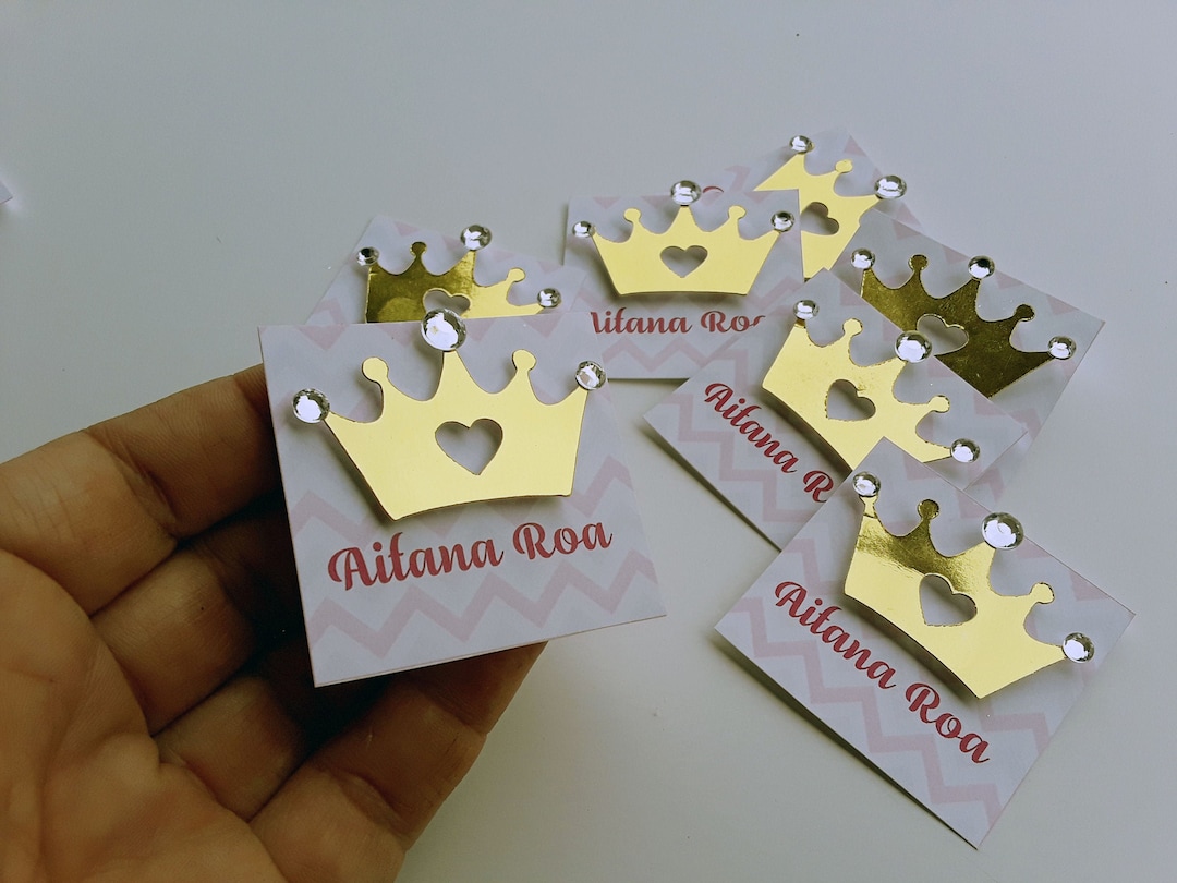 Crown Name Tag,crown Wedding Gift Tag,crown Kids Tag,crown School Tags, Personalized Crown Tag