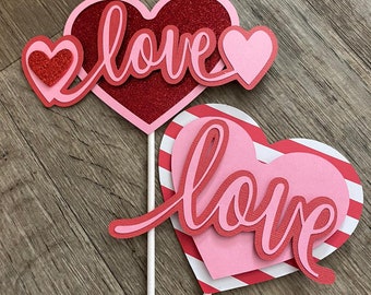 Anniversary topper, love topper, heart topper, heart cake topper, love party, love theme, valentine's day cake, custom heart, handmade heart