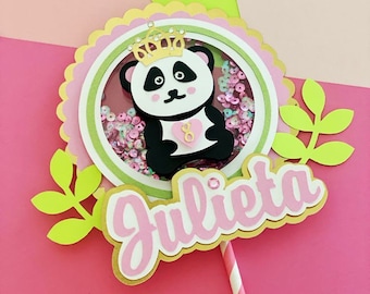 Panda Cake Topper: Personalized Birthday Party Decoration