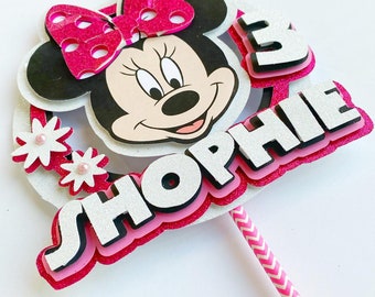 Anpassad Mimmi Pigg tårtdekoration, Disney födelsedagsfestdekoration