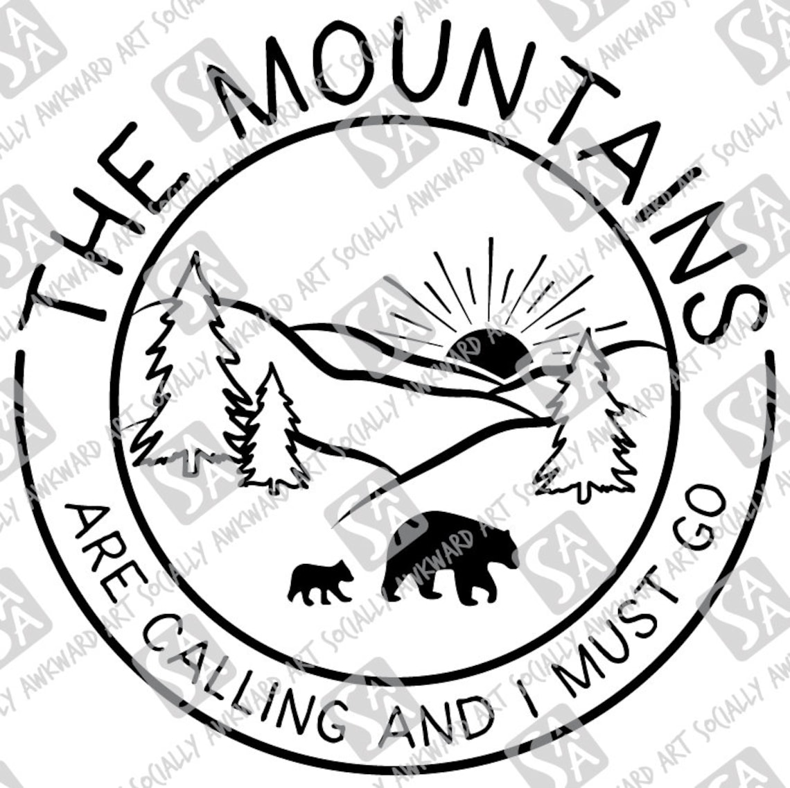 The Mountains Are Calling SVG EPS JPG Pdf Png Digital Download | Etsy