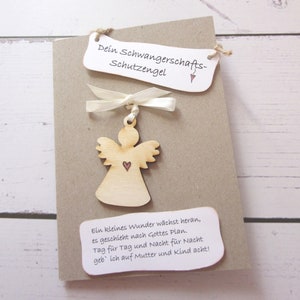 Schutzengel für Schwangere - Glücksbringer für die Mutter und Kind - Engel - 50 mm - Talisman -  3 D - Grußkarte für werdende Mutter