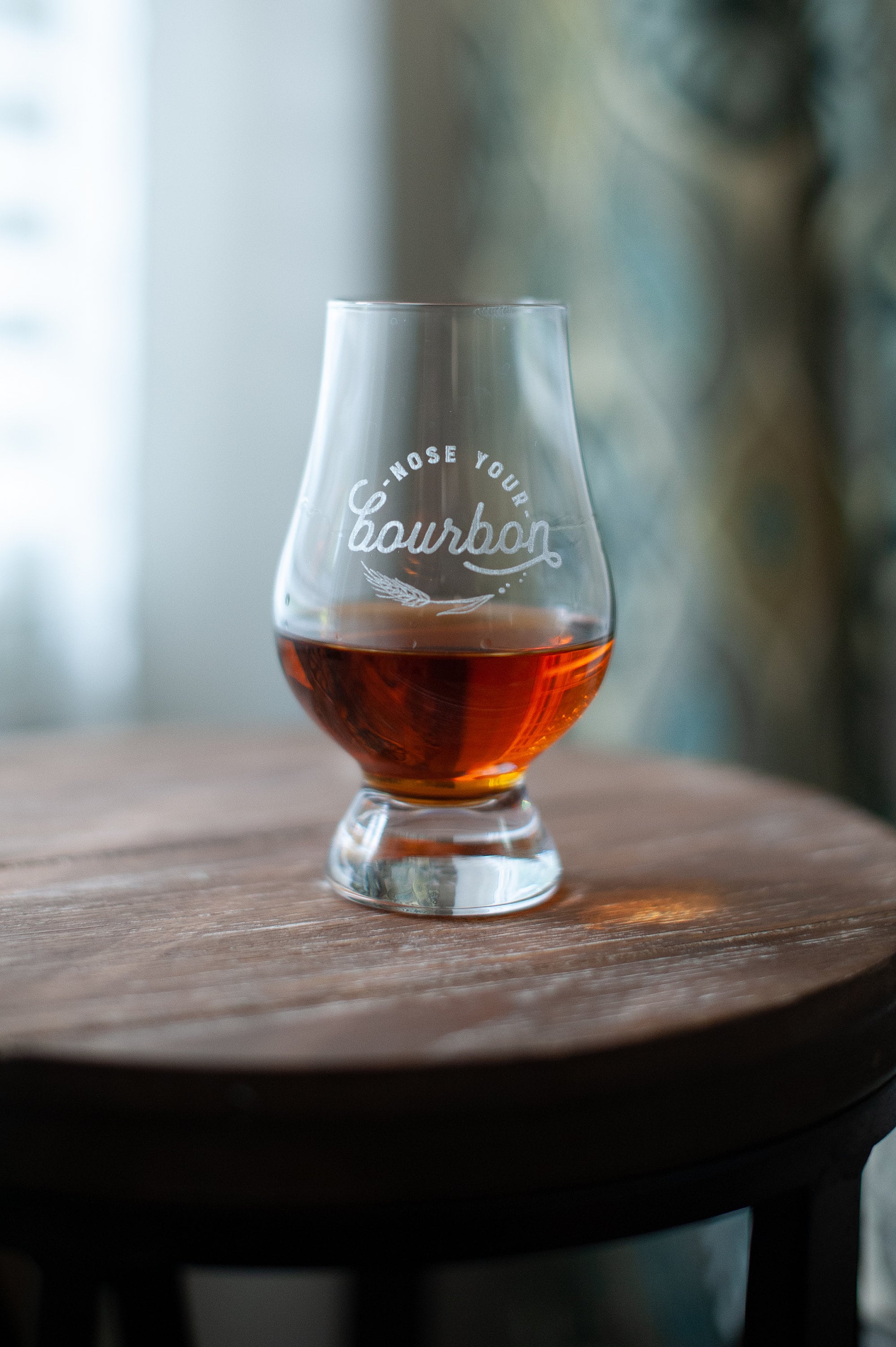 Authentic Glencairn Bourbon Whiskey Glass Engraved With Nose Your Bourbon Logo