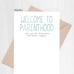 PRINTABLE - Neue Baby Karte - Willkommen in der Elternschaft