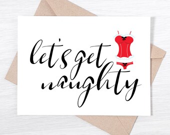Funny Christmas Card - Let's Get Naughty