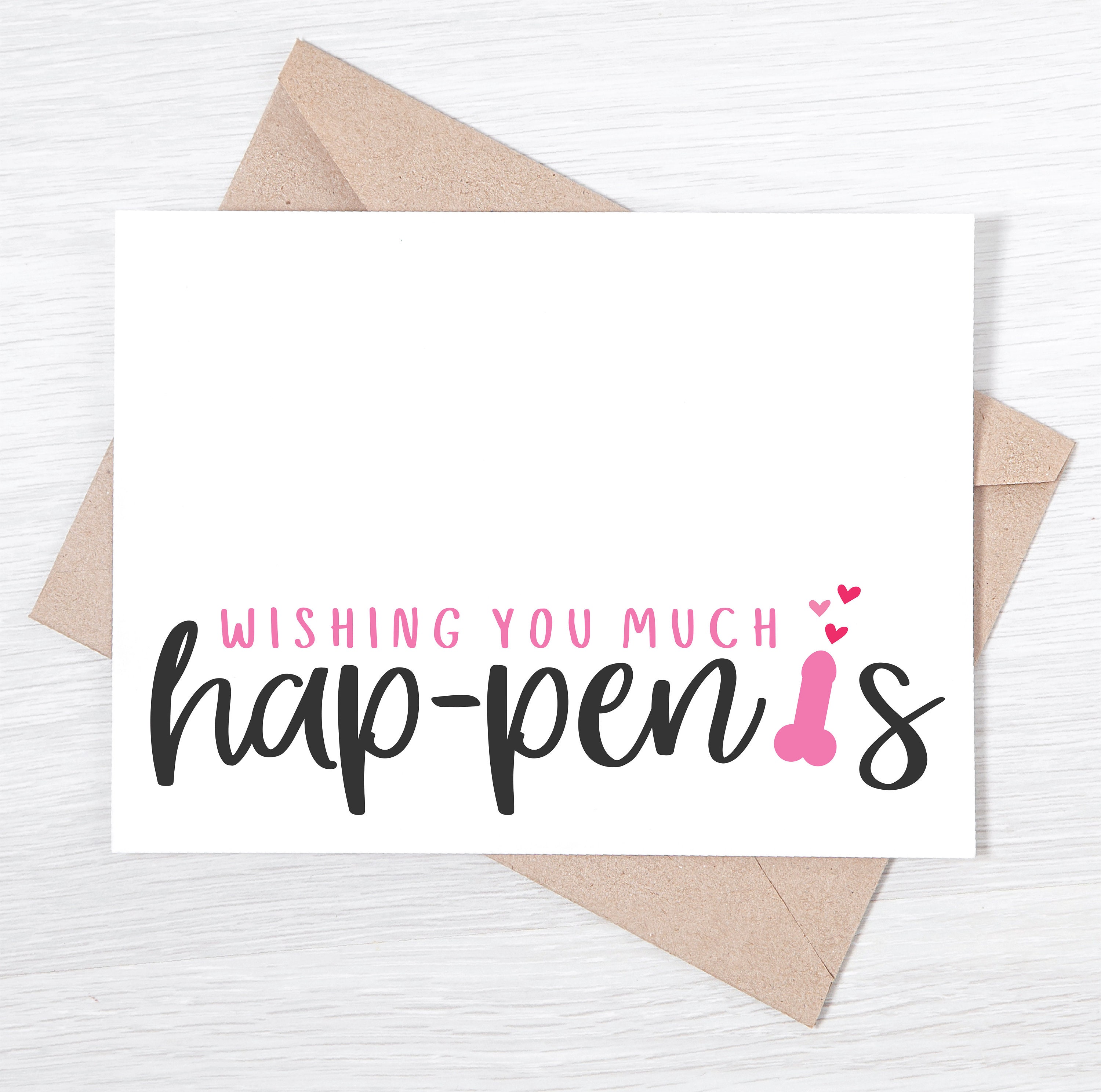 Funny Card Wishing you Much Hap-penis | Etsy