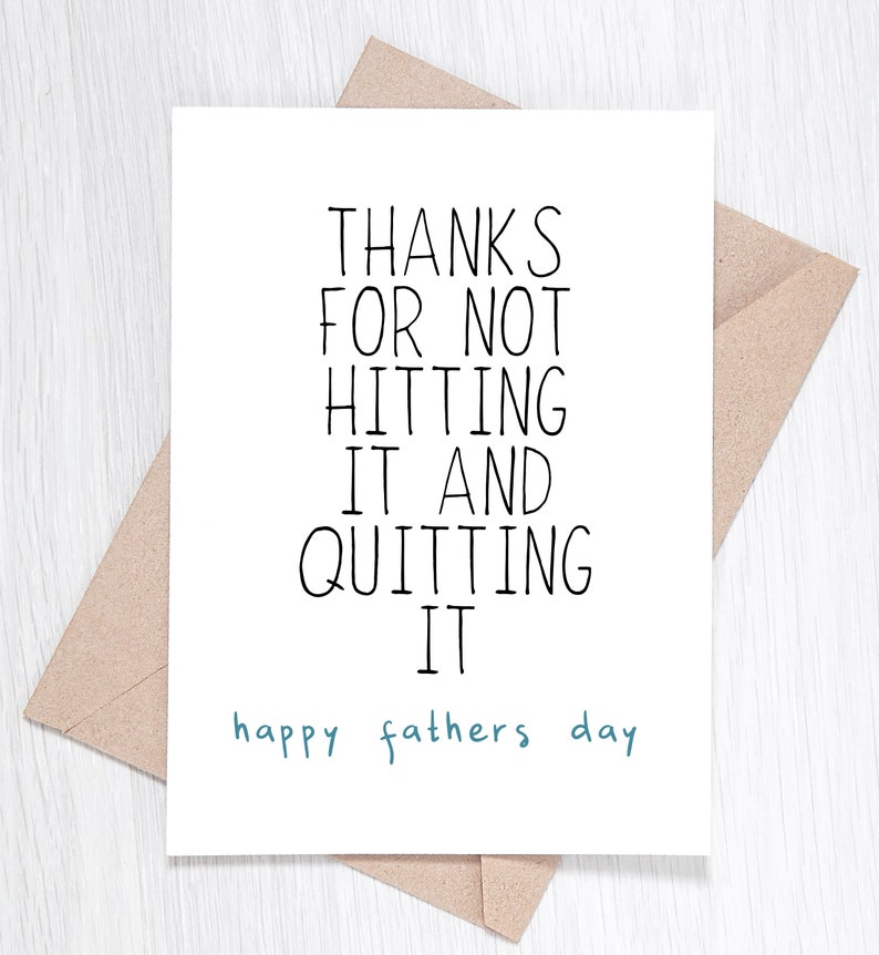 funny fathers day card for husband thanks for not etsy