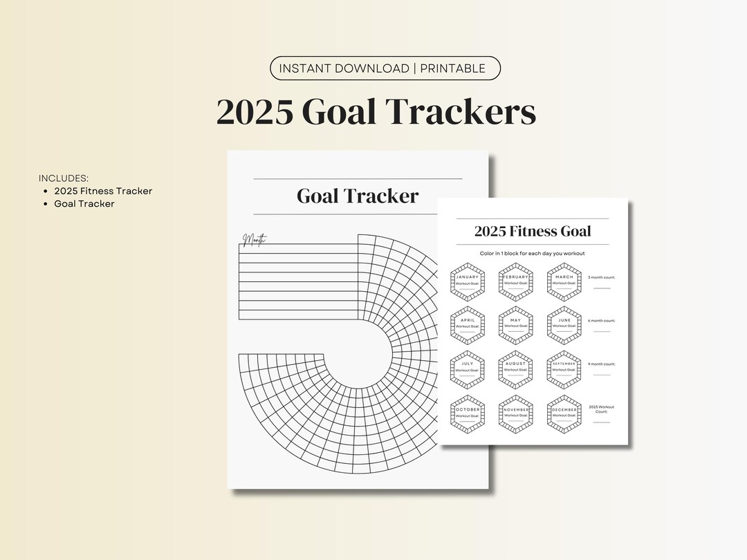Goal Trackers 2025 Goal Worksheet SMART Goals Goal Setting Template Etsy