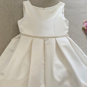 Ivory Satin Flower Girl Dress Etsy