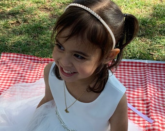 Pearl Rhinestone Flower Girl Headband | Wedding Hair Accessory