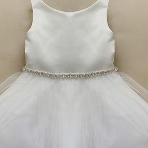 USA Made · 4-Layered Tulle Flower Girl Dress with Satin Bodice and Dainty Rhinestones: Emma dress