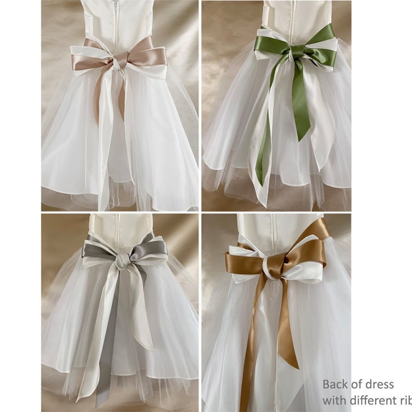 Free shipping | Satin Sash for Flower Girl Dress | 11 colors