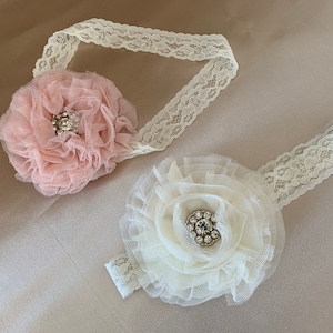 Hergestellt in den USA | Super weiches handgemachtes Baby-Blumen-Stirnband | Säugling Haarschmuck