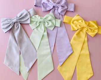 Faja de satén para niña de las flores: lazo grande ajustable, 17 colores