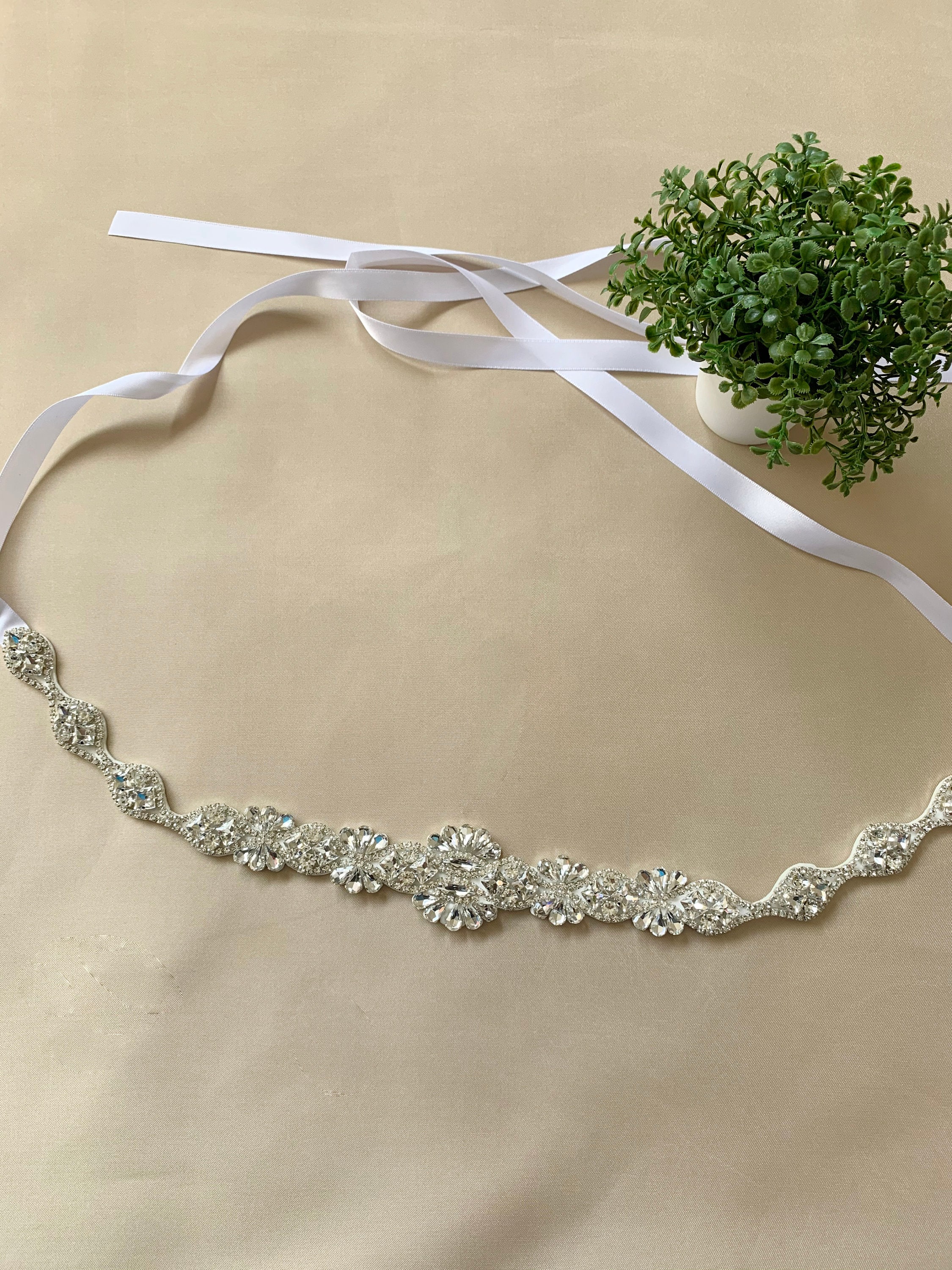 Handmade Crystal Rhinestone Sash, Flower Girl Sash Belt - Etsy