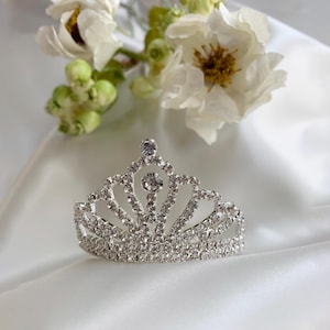Mini Rhinestone Tiara Hair Comb | Flower Girl Tiara
