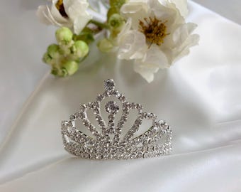 Mini Rhinestone Tiara Hair Comb | Flower Girl Tiara