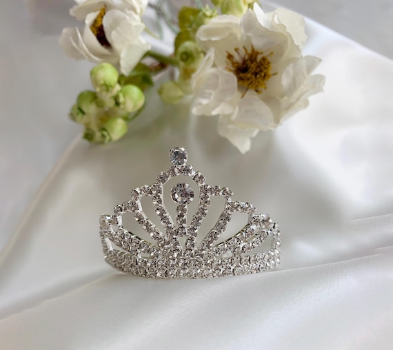 Mini Rhinestone Tiara Hair Comb | Flower Girl Tiara