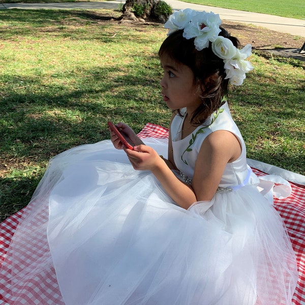 Handmade Boho Flower Girl wreath Adjustable Crown | Mommy and Me Matching Hair