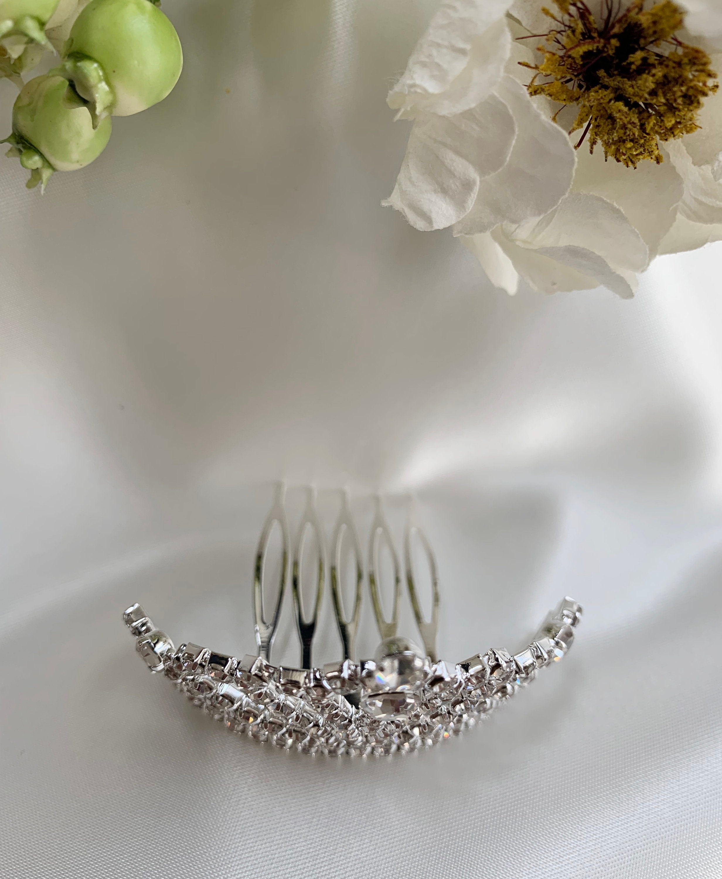 Mini Rhinestone Tiara Hair Comb | Flower Girl Tiara - Etsy