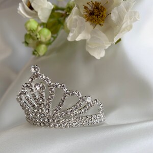Mini Rhinestone Tiara Hair Comb | Flower Girl Tiara side