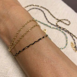 Two-Tone Bracelet: 14K Gold & Sterling Silver - Delicate Mixed Metal