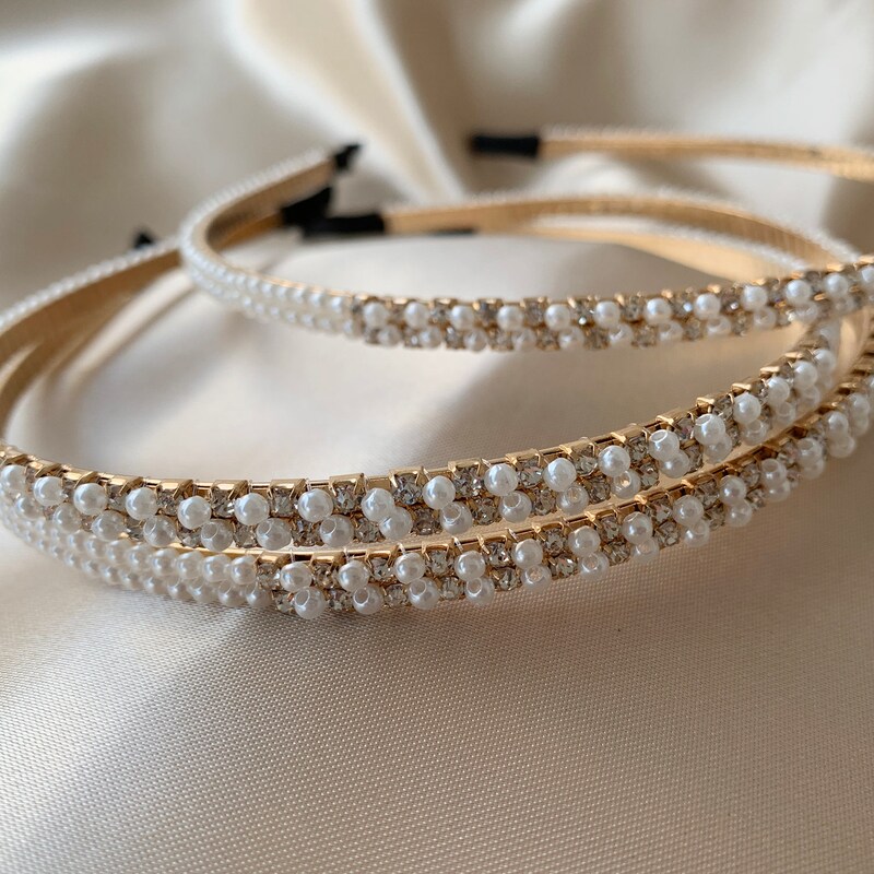 Bandeau Fleuri Muguet Pour Fille D'honneur - Fait Main, Blanc Et Vert, Neuf Sans étiquette