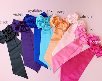 Flower Girl Adjustable Big Bow Satin Sash | Big Bow Ribbon Sash |  14 colors