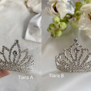 two tiaras Mini Rhinestone Tiara Hair Comb