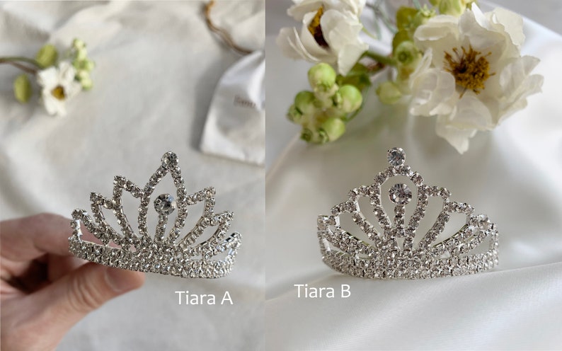 two tiaras Mini Rhinestone Tiara Hair Comb