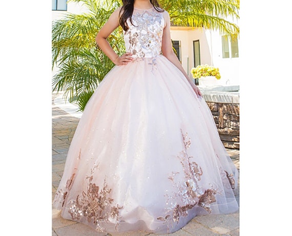 Mini Quince Dress Luxurious Glittery Tulle Quinceanera Full Length