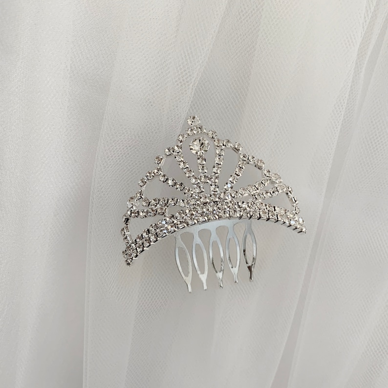 Mini Rhinestone Tiara Hair Comb | Flower Girl Tiara bottom