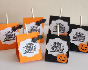 Halloween Lollipop Holders, Halloween Sucker Bags, Halloween Treat Bags, Halloween Party Favors, Candy Holders, Handmade Goodie Bags