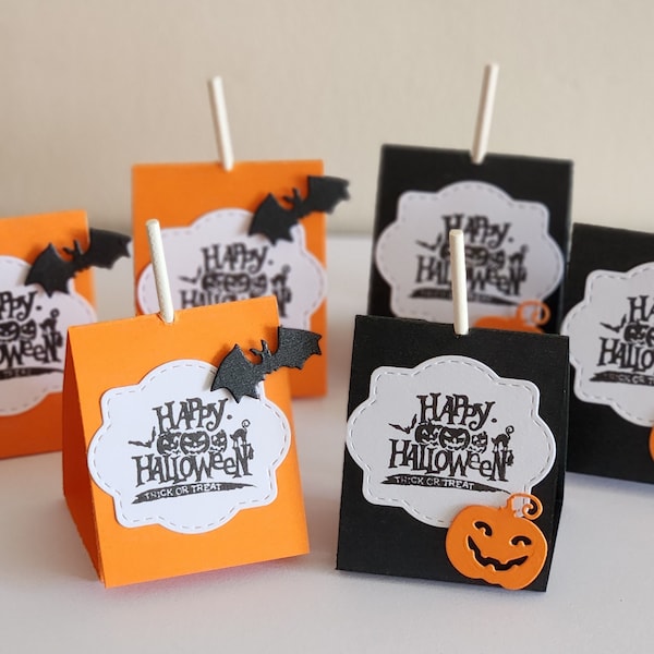 Handmade Halloween Lollipop Holders, Halloween Sucker Bags, Halloween Treat Bags, Halloween Party Favors, Candy Holders, Goodie Bags