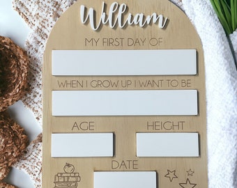 My first day of school sign | Acrylic Name | School memories