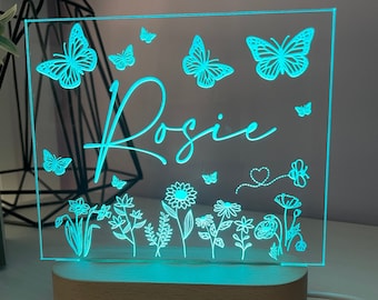 Butterflys with Name | Night Light | 2 bases to choose from