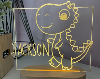 Dinosaur with Name | Night Light | 2 bases to choose from