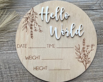 Hello World / disco de bebé / anuncio de nacimiento