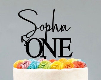 Name is One | Custom Birthday Cake Topper | Acrylic - Bamboo - Plywood