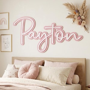 Personalised name sign | Nursery name sign | Custom acrylic or wooden name sign | Kids room wall decor | Baby name sign | Grindline font