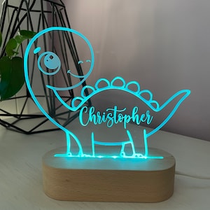 Dinosaur with Name + Kids Stickers Deal | Night Light | 2 bases to choose from