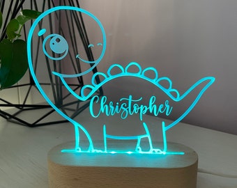 Dinosaur with Name + Kids Stickers Deal | Night Light | 2 bases to choose from