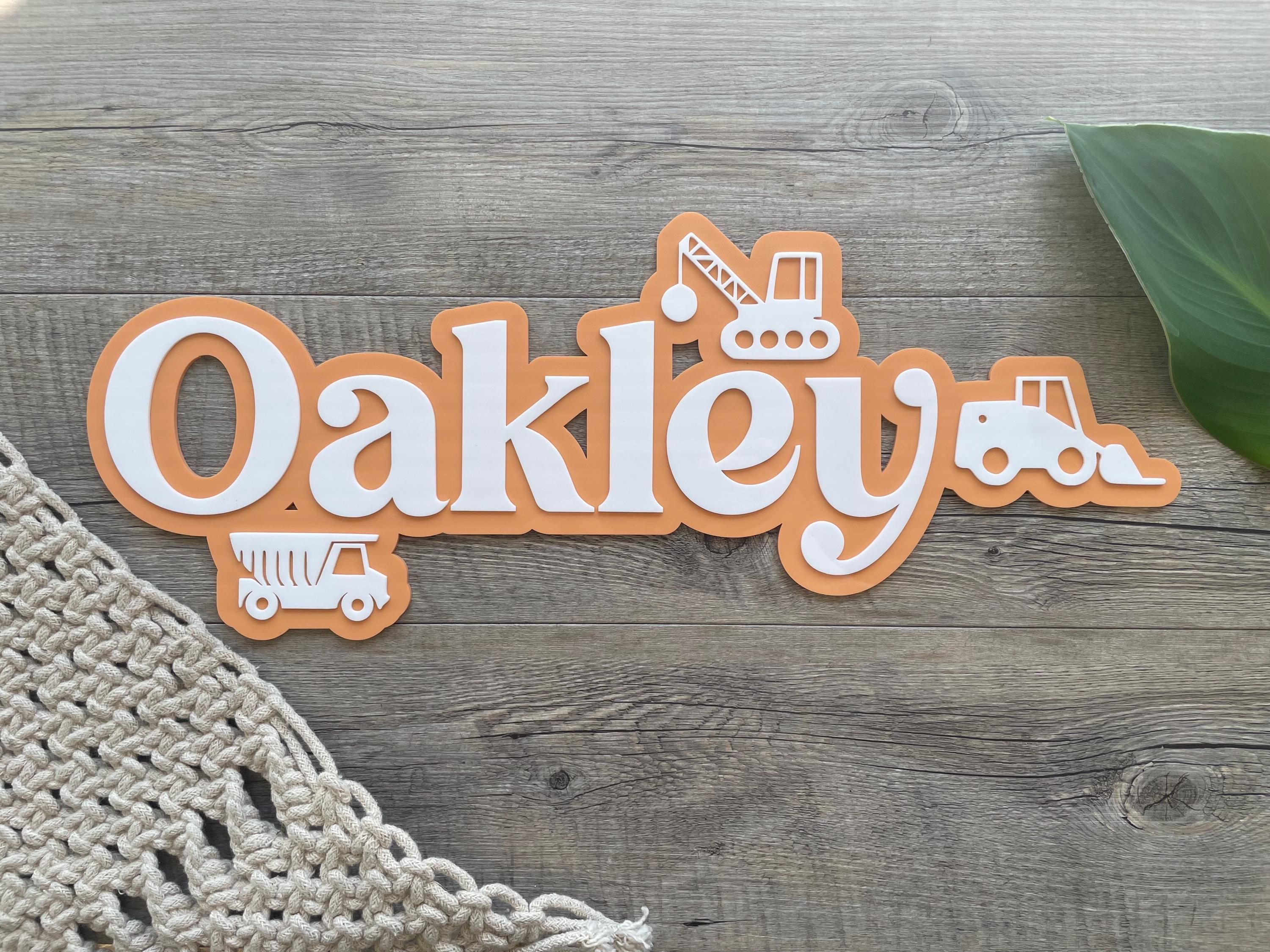 Personalised Construction Name Sign | Boys Room Wall Decor | Custom ...
