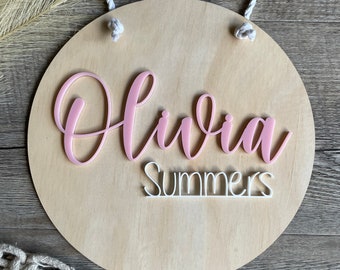 Hanging name sign | Plywood/Acrylic layered |